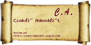 Czakó Adeodát névjegykártya